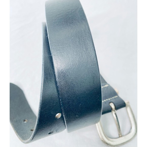 Gap Vintage Leather Belt Distressed Black Metal Loop Size 36 - Picture 9 of 11